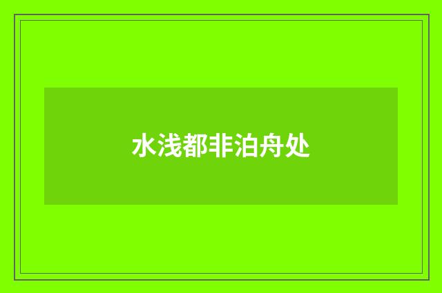 水浅都非泊舟处