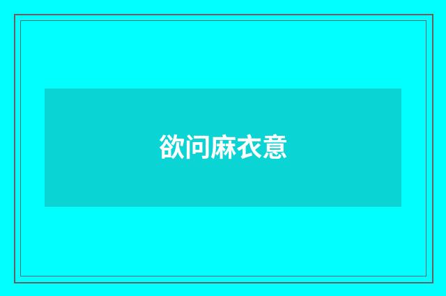 欲问麻衣意
