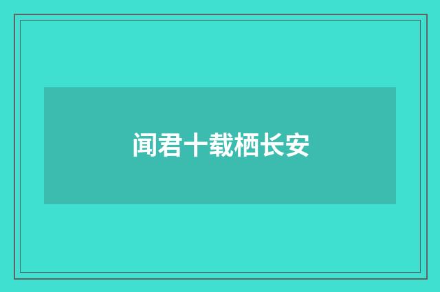 闻君十载栖长安