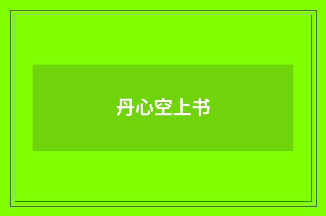 丹心空上书