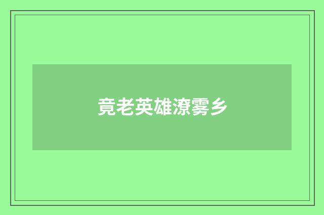 竟老英雄潦雾乡