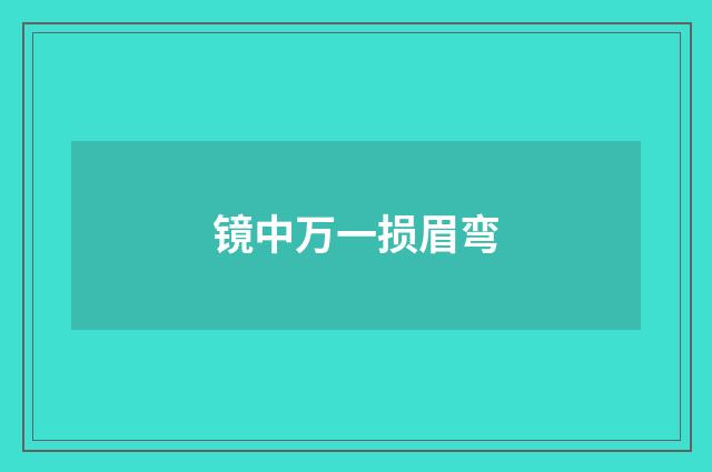 镜中万一损眉弯