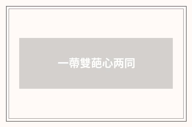 一蔕雙葩心两同