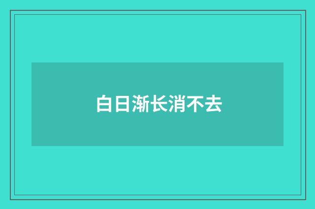 白日渐长消不去