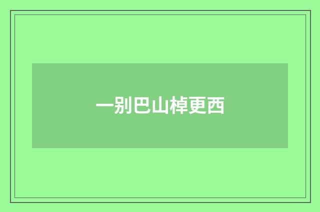 一别巴山棹更西