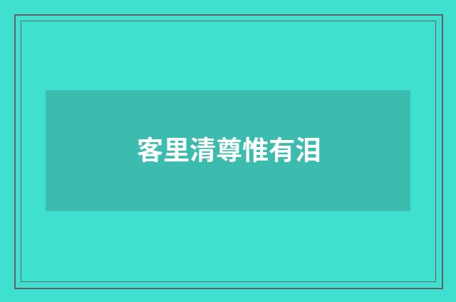 客里清尊惟有泪