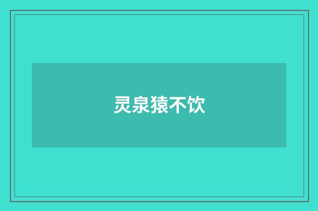 灵泉猿不饮