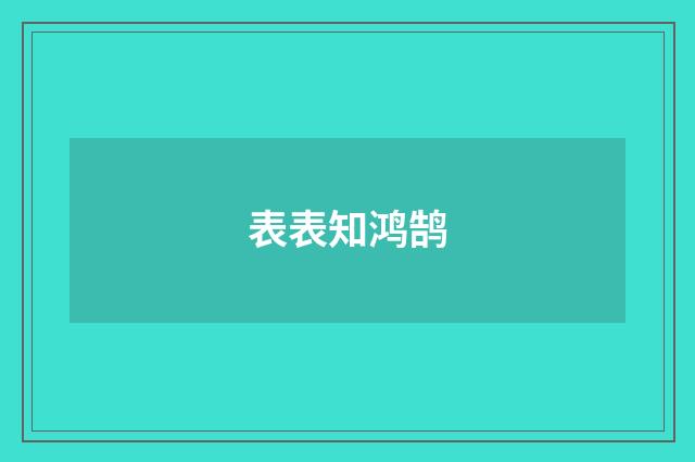 表表知鸿鹄