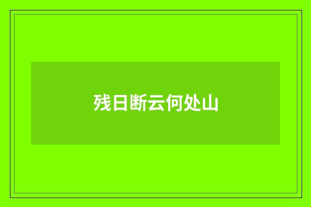 残日断云何处山