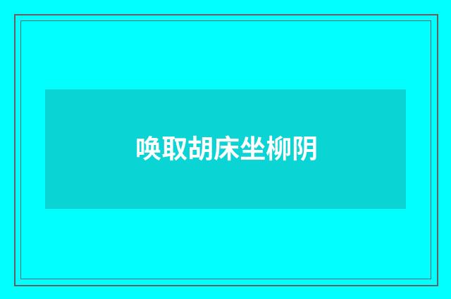唤取胡床坐柳阴