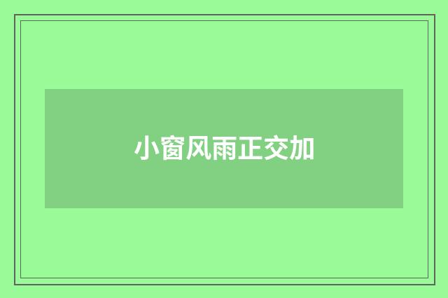 小窗风雨正交加