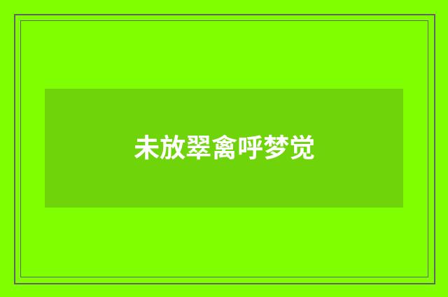 未放翠禽呼梦觉