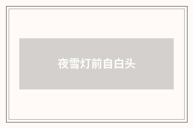 夜雪灯前自白头