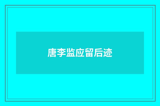 唐李监应留后迹