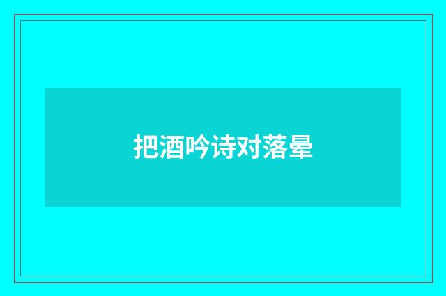把酒吟诗对落晕