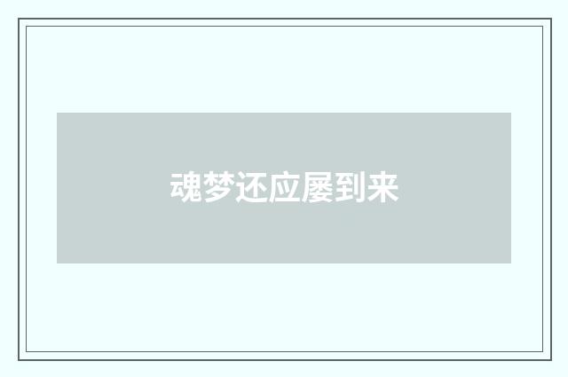 魂梦还应屡到来