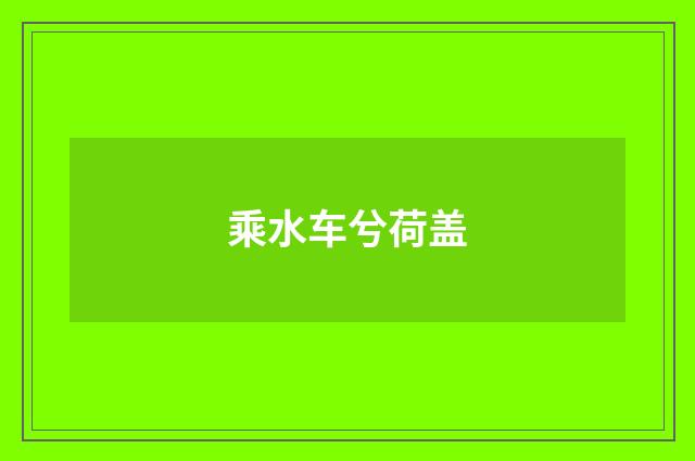 乘水车兮荷盖