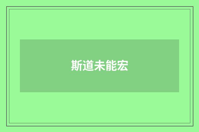 斯道未能宏