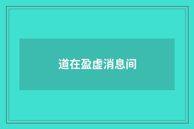 道在盈虚消息间