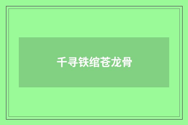千寻铁绾苍龙骨