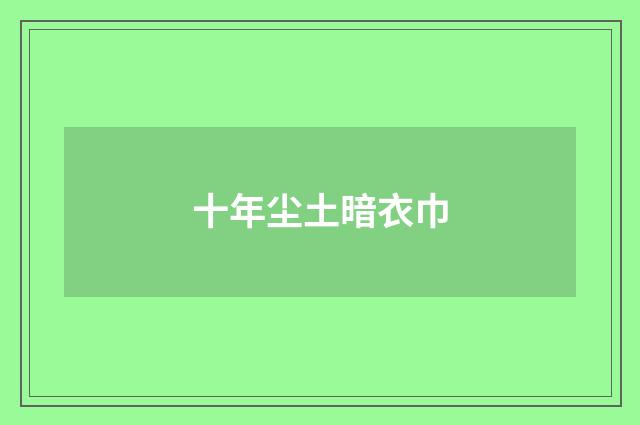 十年尘土暗衣巾
