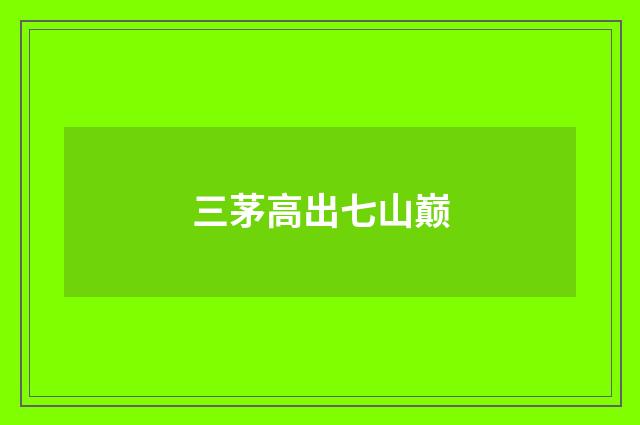 三茅高出七山巅