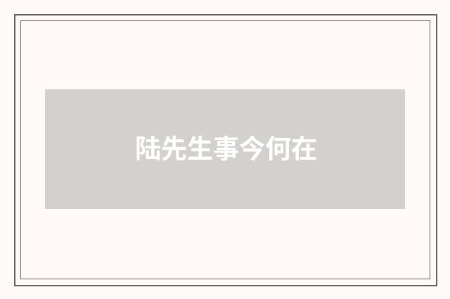 陆先生事今何在