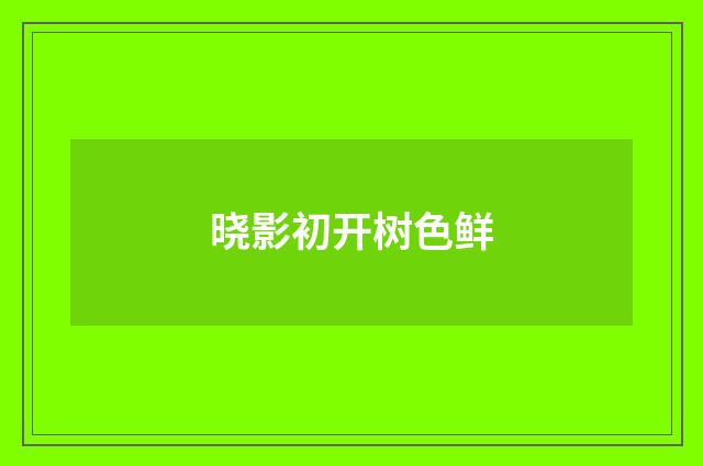晓影初开树色鲜