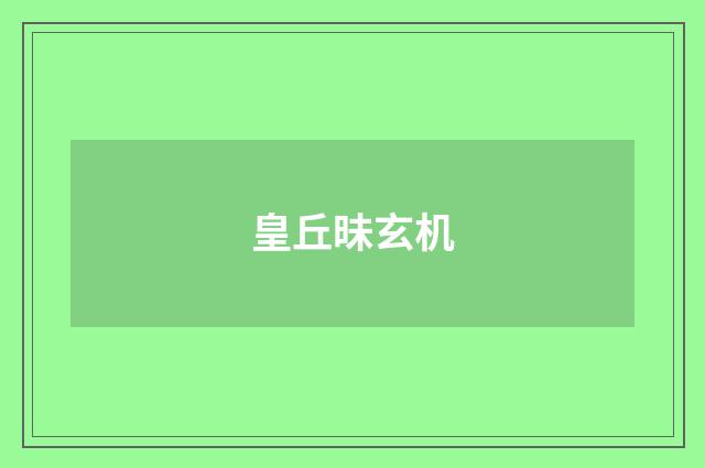 皇丘昧玄机