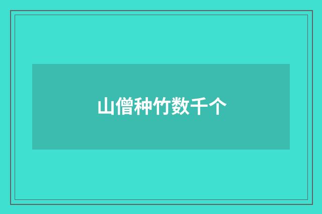 山僧种竹数千个
