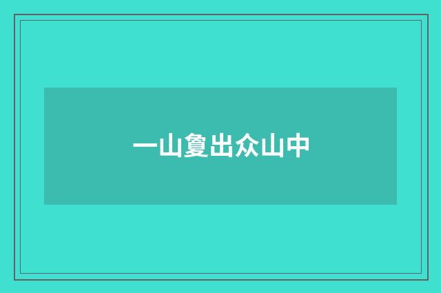 一山夐出众山中