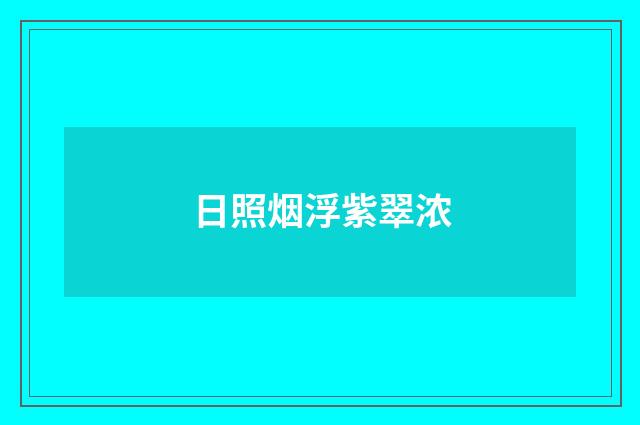 日照烟浮紫翠浓