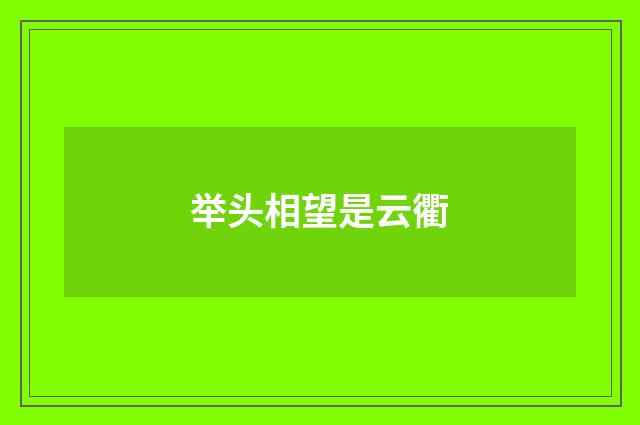 举头相望是云衢