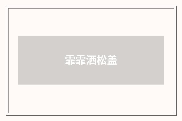 霏霏洒松盖