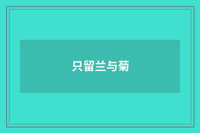 只留兰与菊