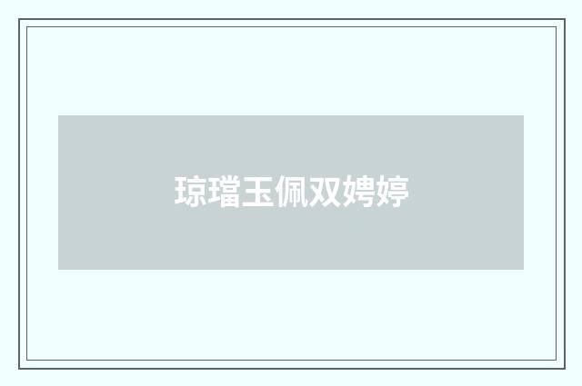 琼璫玉佩双娉婷