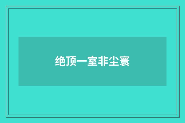 绝顶一室非尘寰