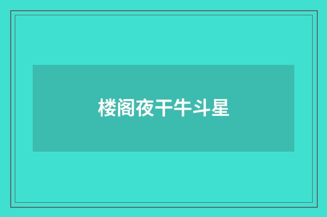 楼阁夜干牛斗星