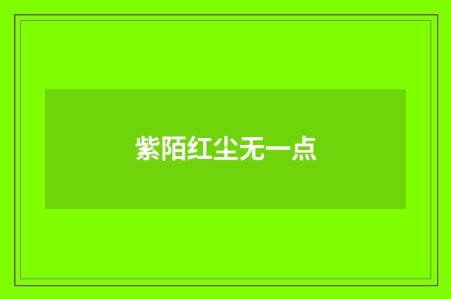紫陌红尘无一点