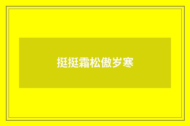 挺挺霜松傲岁寒