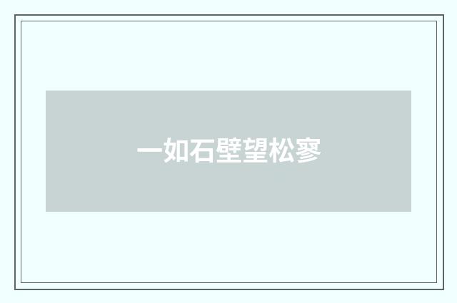 一如石壁望松寥