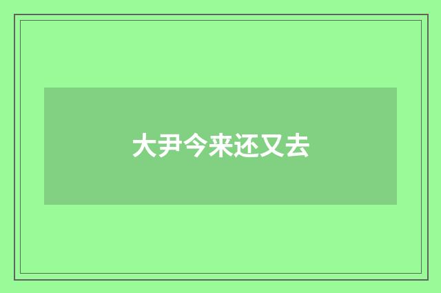 大尹今来还又去