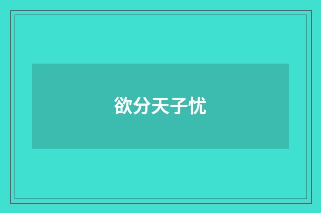 欲分天子忧