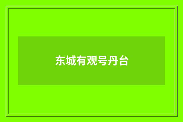 东城有观号丹台