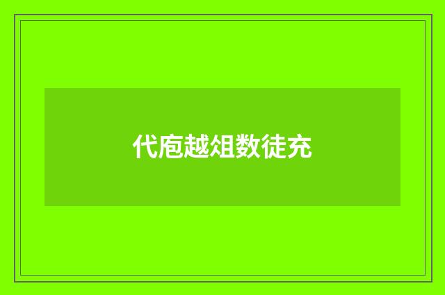 代庖越俎数徒充