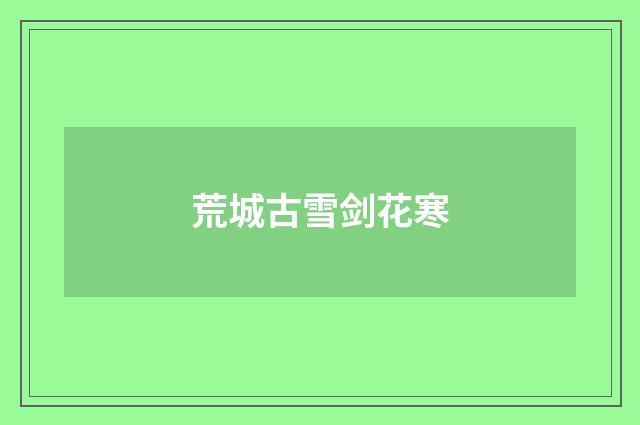 荒城古雪剑花寒