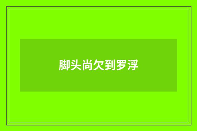 脚头尚欠到罗浮