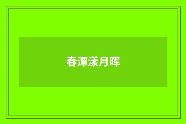 春潭漾月晖