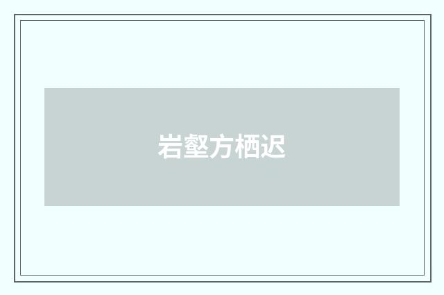 岩壑方栖迟