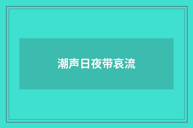 潮声日夜带哀流